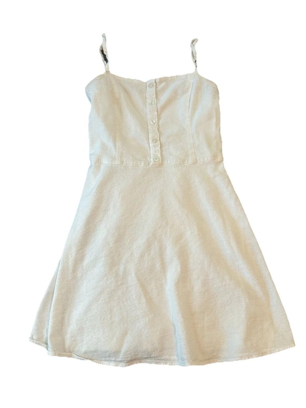Hollister White Sundress M Smocked Back Fit Flare Cottagecore Praire Y2K Boho